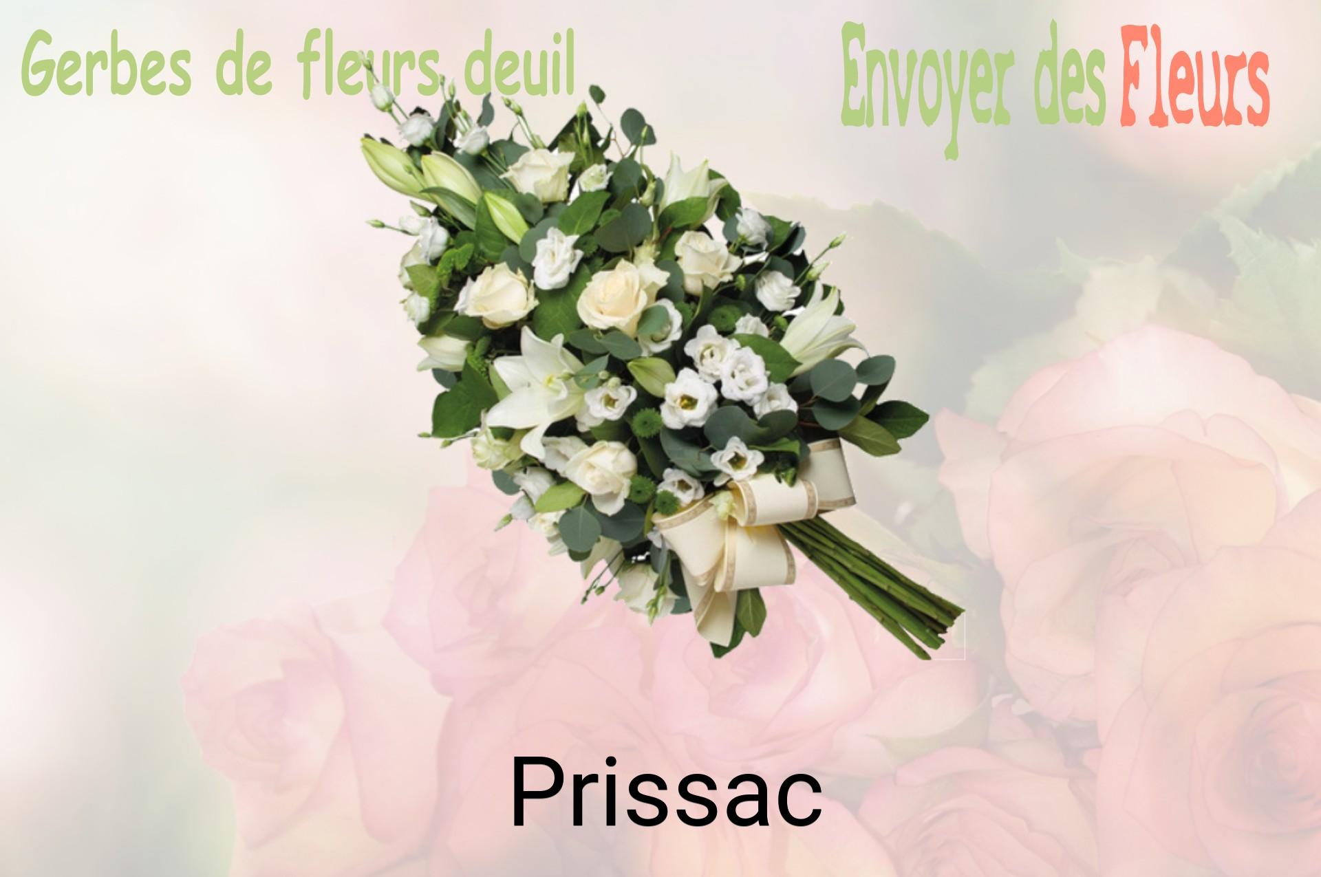Gerbe de fleurs de deuil livrée à Prissac